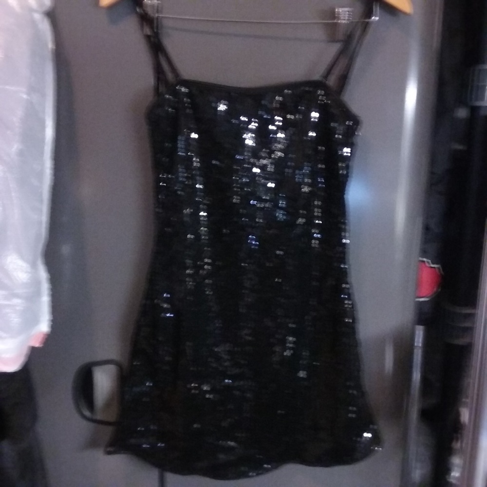 Coctail dress, Black Sequence. Size Small,